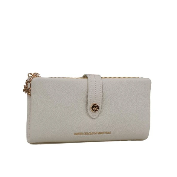 Benetton Bej Kadın Deri Yumuşak Geniş Cüzdan BNT 1241 ürün görseli