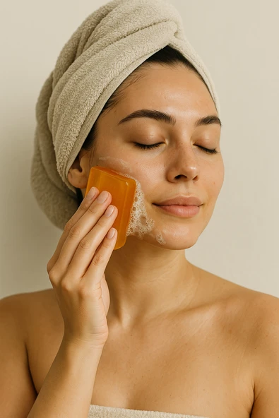 KOREN Kojik Asit  Zerdeçal Sabunu 100g  Aydınlatıcı & Arındırıcı Etki  Yoğun Köpük & Peeling Etkili - Resim 2