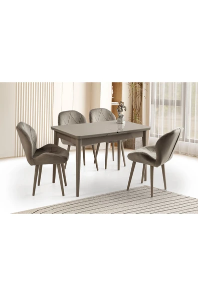 Rüzgar Hg Masa, Calıa Sandalye, Cappicino, 120x70 ürün görseli