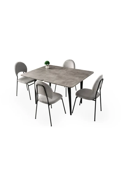 Rotary Masa, Clarus Sandalye, Retro Gümüş, 100x65 - Resim 3