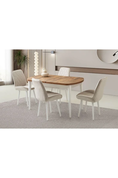 Mono Kaşıklıklı Masa, Alora Sandalye, Dışbudak, 140x80 ürün görseli