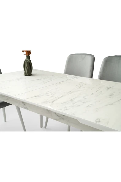 Rüzgar Hg Masa, Flora Sandalye, Marmo, 160x90 - Resim 2