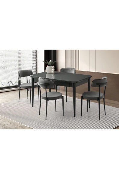 Rüzgar Hg Masa, Armoni Sandalye, Koyu Gri, 130x80 ürün görseli