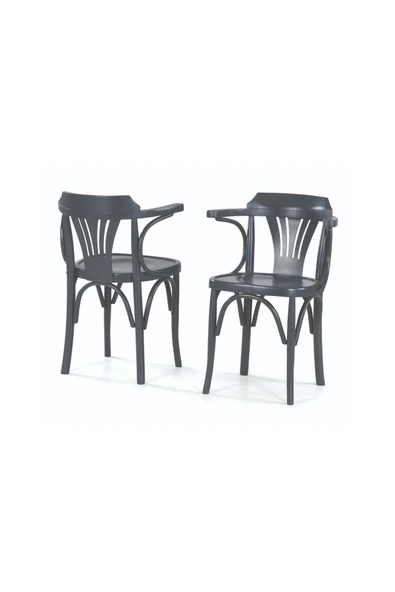 TOLEDO MASA VE DEKOPAJLI SANDALYE TAKIMI, MEŞE ANTRASİT, 125X80 - Resim 2