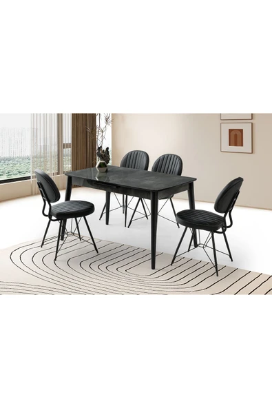 Madrid Hg Masa, Metaxi Sandalye, Irony, 130x80 ürün görseli