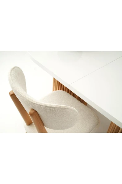 Truva Masa, Sirius Sandalye, Beyaz, 160x90 - Resim 2