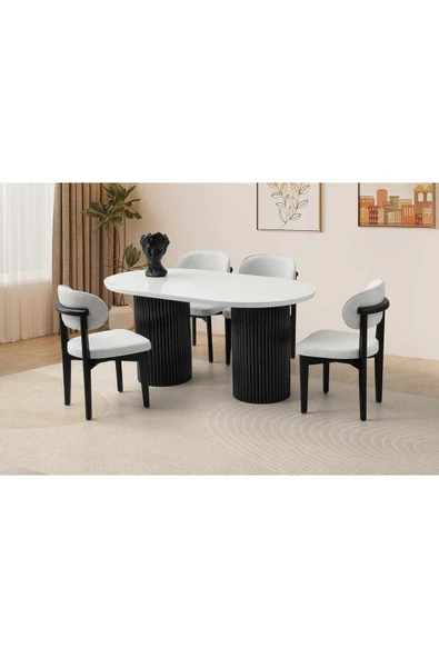 Azura Masa, Umay Sandalye, Kar Beyaz, 160x90 ürün görseli