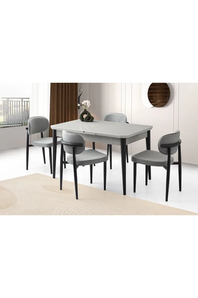 Rüzgar Hg Masa, Perla Sandalye, Açık Gri, 130x80 ürün görseli