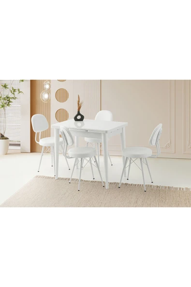 Royal Masa, Eyfel Sandalye, Beyaz, 90x60 ürün görseli