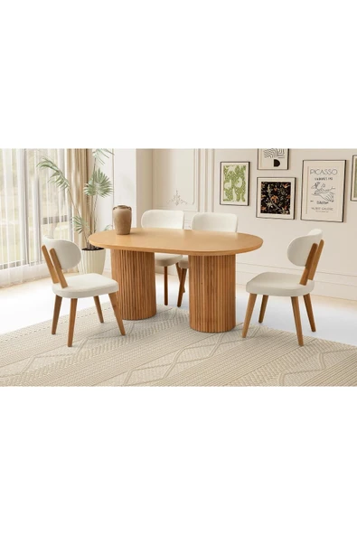 Azura Masa, Sirius Sandalye, Natural, 160x90 ürün görseli