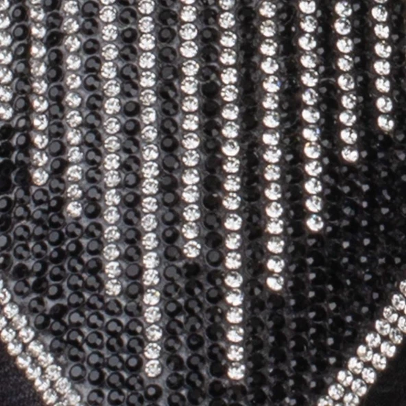 Trend Adımlar Siyah Taş İşlemeli Kadın Babet - Resim 4