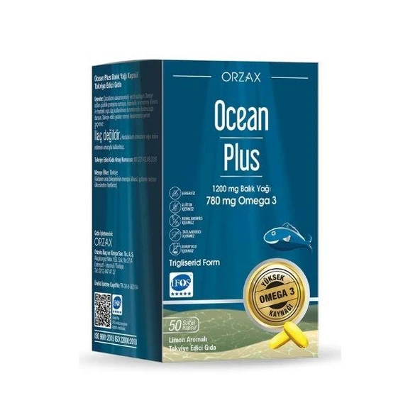 Ocean Plus 1200 Mg Balık Yağı 50 Kapsül - Limon Aromalı ürün görseli