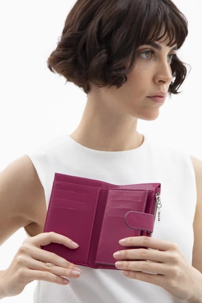 Benetton Mürdüm Nano Orta Boy Kartlık Kadın Cüzdan BNT 1300 - Resim 2
