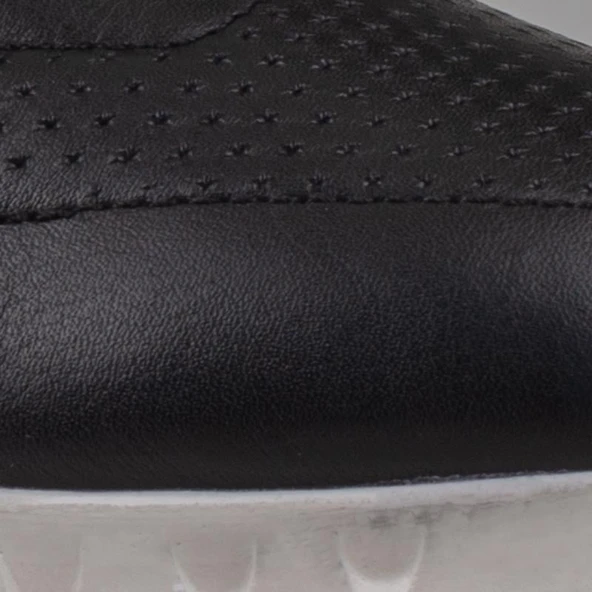 Trend Adımlar Siyah Kadın Hakiki Deri Lastikli Ortopedik Ayakkabı - Resim 5