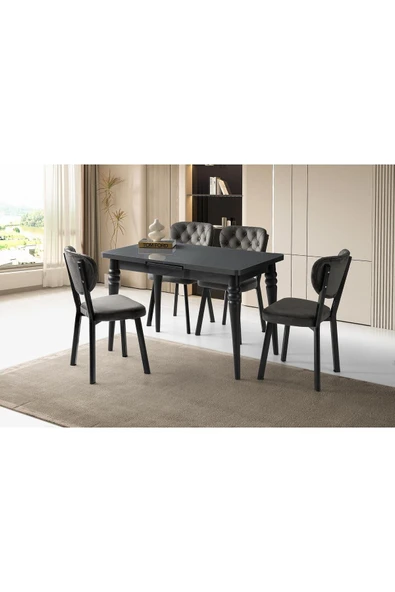 Ay Masa, Rivone Sandalye, Antrasit, 120x70 ürün görseli