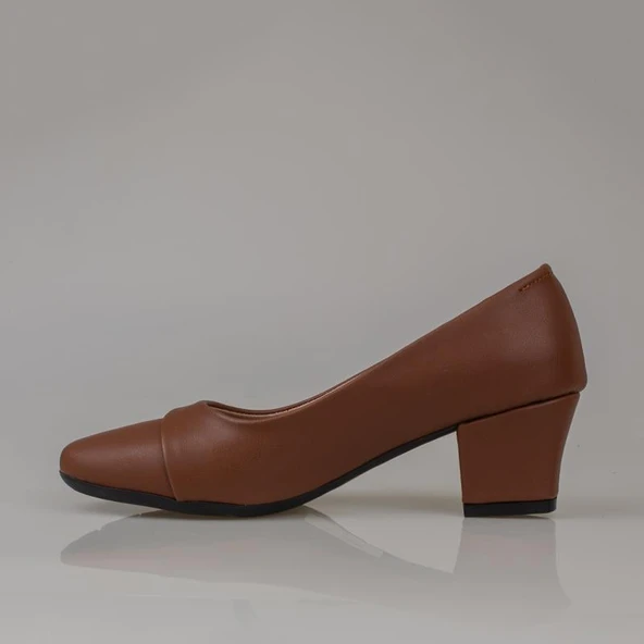 Trend Adımlar Taba Kesik Burun Özel Üretim Kadın Klasik Ayakkabı - Resim 3