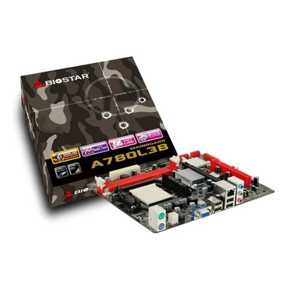 Biostar A780L3B DDR3 (1600MHz)OC VGA PCIe 2.0 AM3 mATX Anakart ürün görseli 1