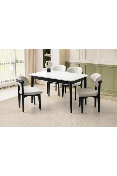 Finike Masa, Umay Sandalye, Beyaz, 140x90 ürün görseli