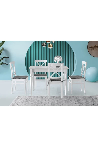 Smart Masa, Çapraz Döşemeli Sandalye, Beyaz, 110x70 ürün görseli