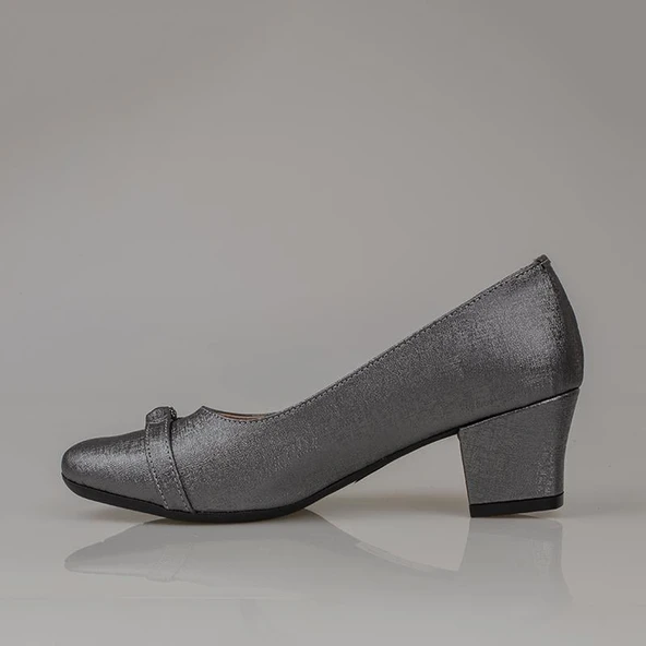 Trend Adımlar Gümüş Taş Sarmalı Kadın Klasik Ayakkabı - Resim 4