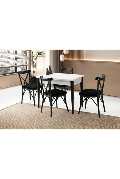 Rüzgar Hg Masa, Bahar Çapraz Sandalye, Kar Beyaz, 100x60 ürün görseli