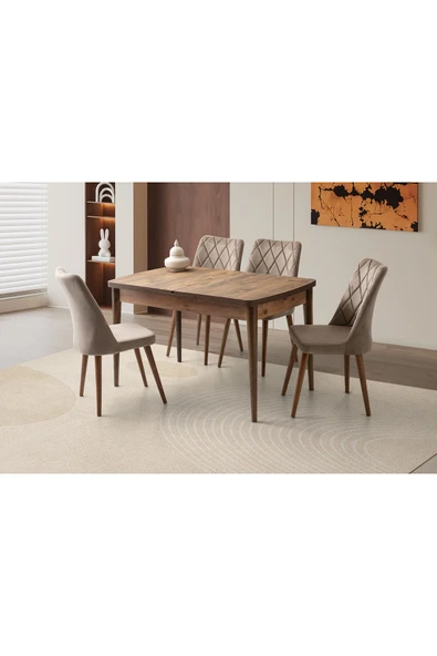 Sima Kelebek Masa, Elio Sandalye, Dışbudak, 130x80 ürün görseli