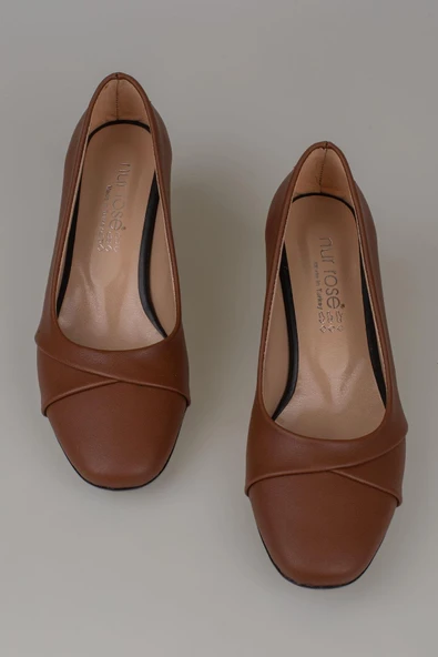 Trend Adımlar Taba Kesik Burun Özel Üretim Kadın Klasik Ayakkabı - Resim 5