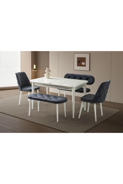 Argun Kapitone Bank Takımı, Marmo, 130x80 ürün görseli