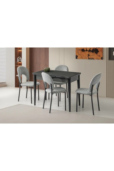 Rüzgar Hg Masa, Clarus Sandalye, Koyu Gri, 100x60 ürün görseli