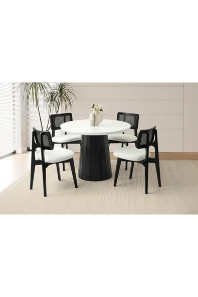 Atina Hg Masa, Zion Sandalye, Kar Beyaz, 100x100 ürün görseli