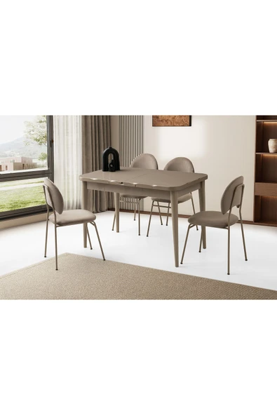 Argun Hg Masa, Nova Sandalye, Cappicino, 120x70 ürün görseli