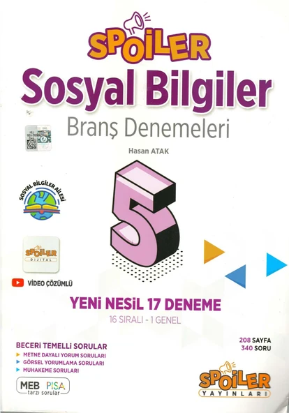 Spoiler 5.Sınıf Sosyal Bilgiler Branş Deneme