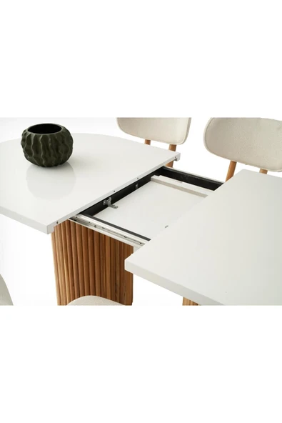 Truva Masa, Sirius Sandalye, Beyaz, 160x90 - Resim 3