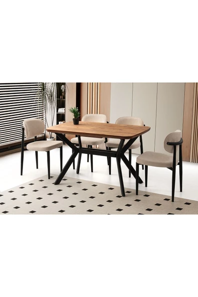 Zümrüt Masa, Alora Sandalye, Dışbudak, 160x90 ürün görseli