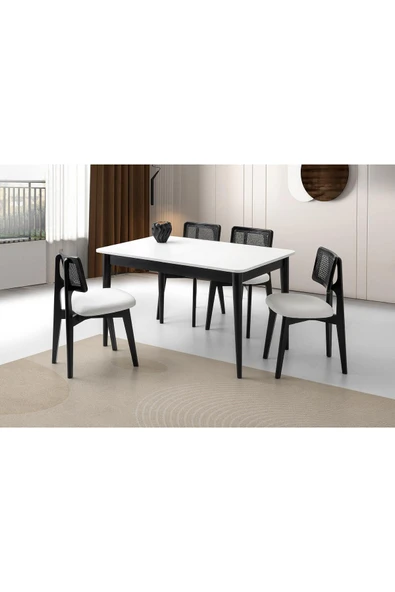 Finike Masa, Zion Sandalye, Beyaz, 130x80 ürün görseli