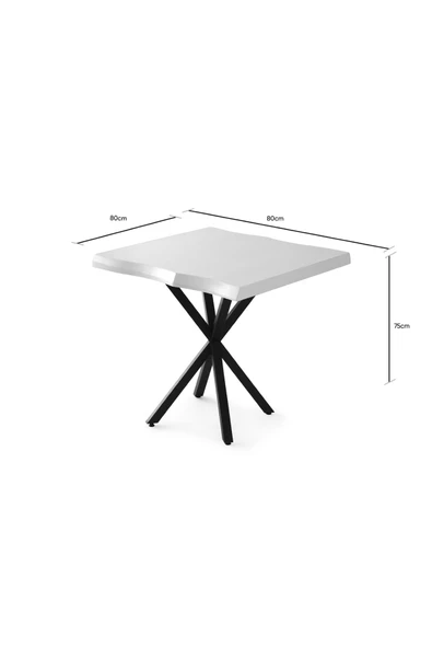 KEOPS MASA, BEYAZ, 90X90 - Resim 4