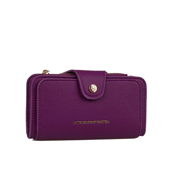 Benetton Mürdüm Sofline Kadın Deri Geniş Cüzdan BNT 1443 ürün görseli