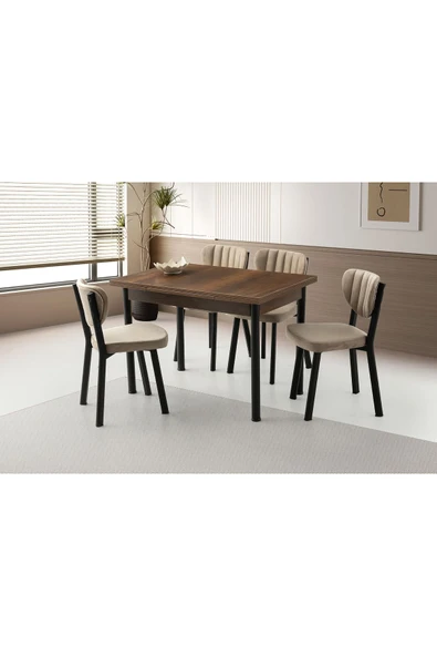 Smart Masa, Çakıl Sandalye, Ceviz, 110x70 ürün görseli