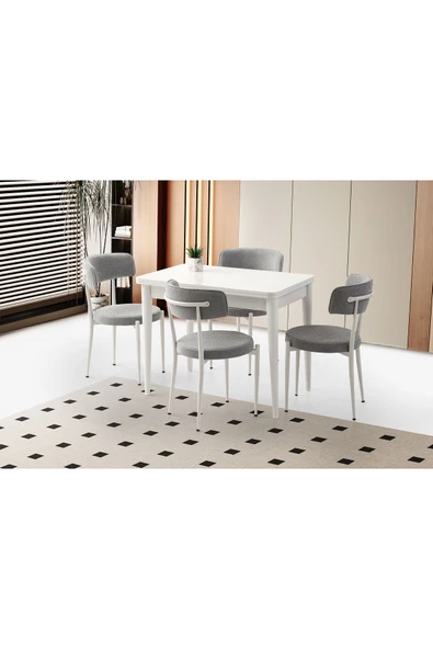 Rotary Masa, Armoni Sandalye, Beyaz, 100x65 ürün görseli