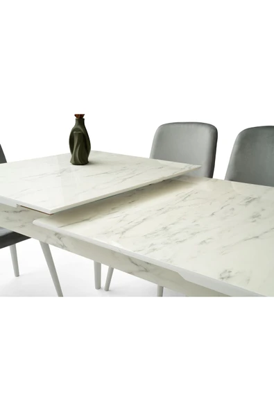 Rüzgar Hg Masa, Flora Sandalye, Marmo, 160x90 - Resim 3