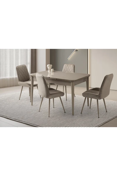 Rüzgar Hg Masa, Alora Sandalye, Cappicino, 130x80 ürün görseli