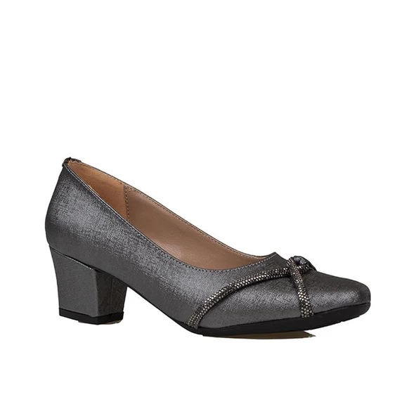 Trend Adımlar Gümüş Taş Sarmalı Kadın Klasik Ayakkabı ürün görseli