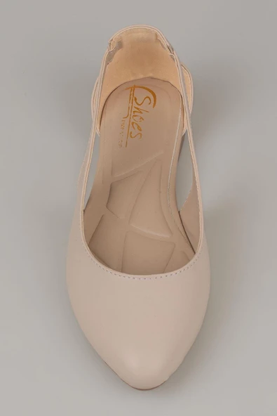 Trend Adımlar Krem Yandan Açık Arkadan Püsküllü Düz Kadın Babet - Resim 5