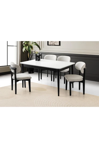 Finike Masa, Umay Sandalye, Beyaz, 130x80 ürün görseli