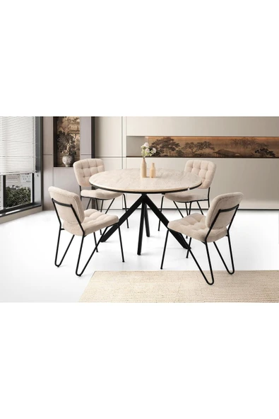 Aristo Masa, Vesta Sandalye, Sidon, 120x120 ürün görseli