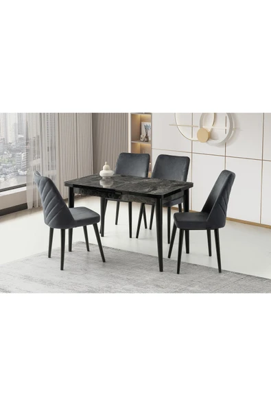 Pesca Masa, Tilya Sandalye, Siyah, 120x70 ürün görseli