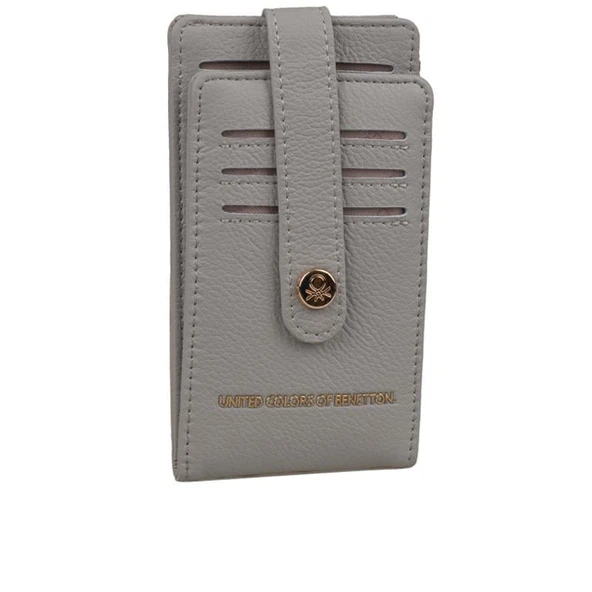 Benetton Gri Kadın Sofline Deri Kartlık BNT 1249 ürün görseli