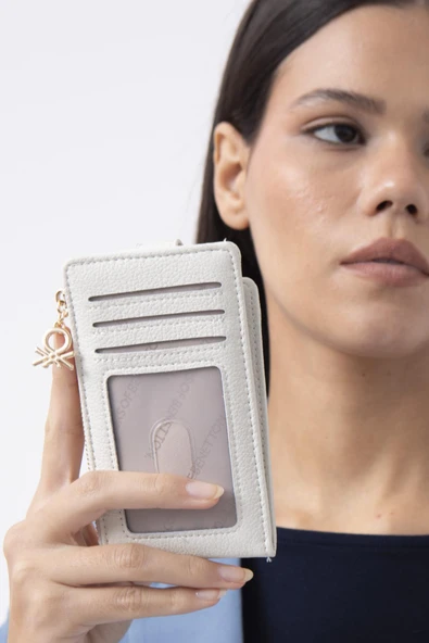 Benetton Bej Kadın Sofline Deri Kartlık BNT 1249 - Resim 3