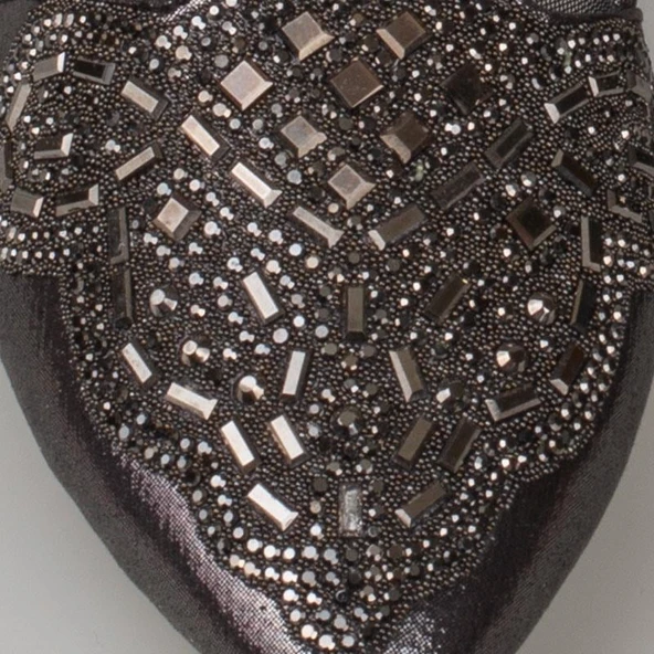 Trend Adımlar Platin Dik Taş İşlemeli Kadın Babet - Resim 3