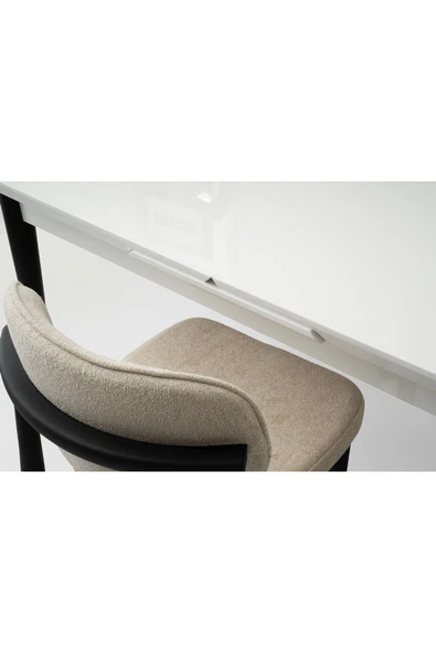 Rüzgar Hg Masa, Perla Sandalye, Kar Beyaz, 160x90 - Resim 6